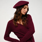 Béret Femme Rouge – Velours & Laine Alpaca