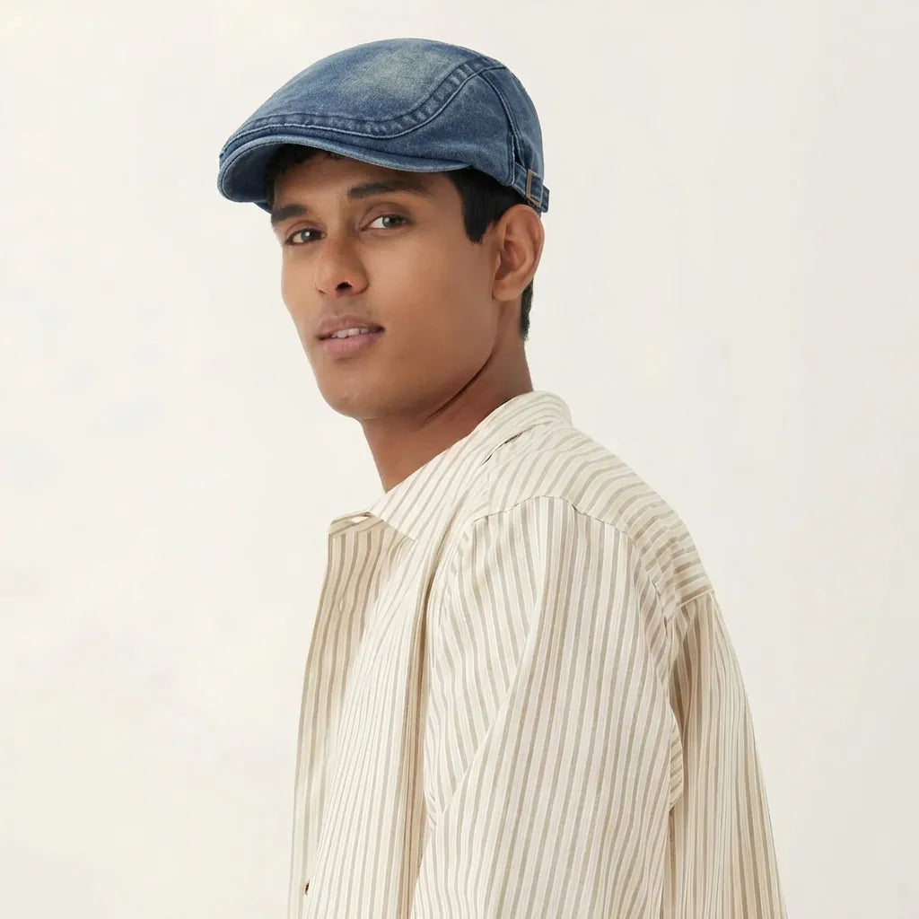 Men's Denim Beret Cap