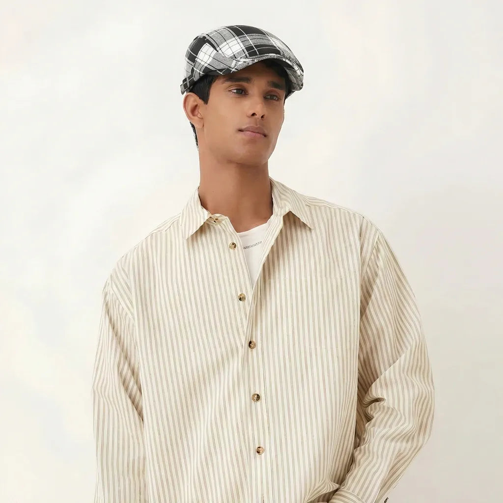 Young Men's Plaid Beret