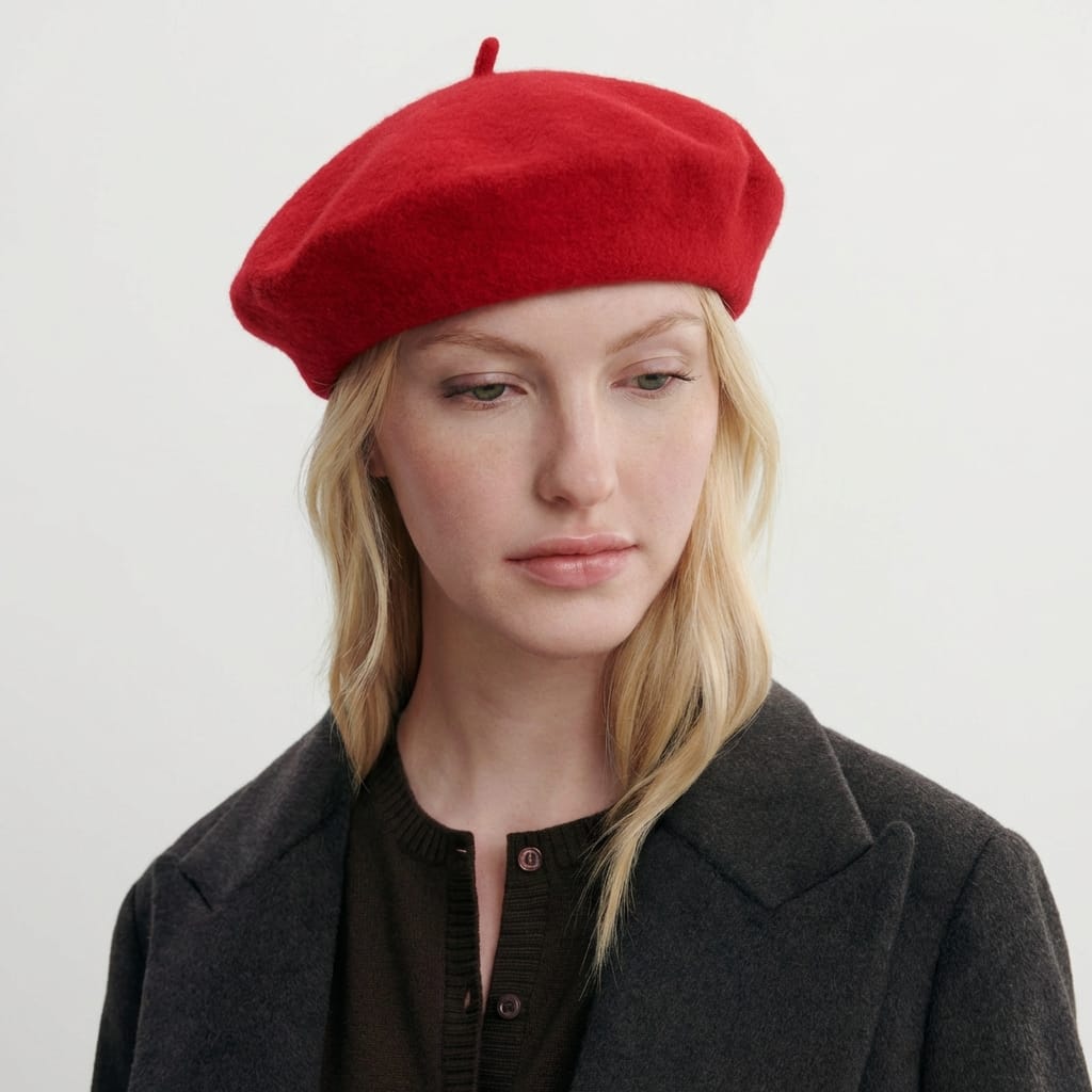 Women's Red French Beret