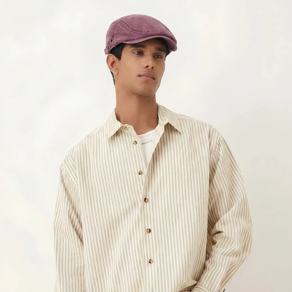 Men's Denim Beret Cap