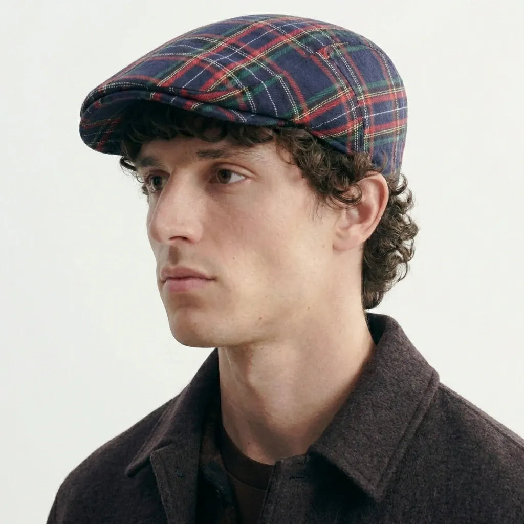 Men's Plaid Beret Cap