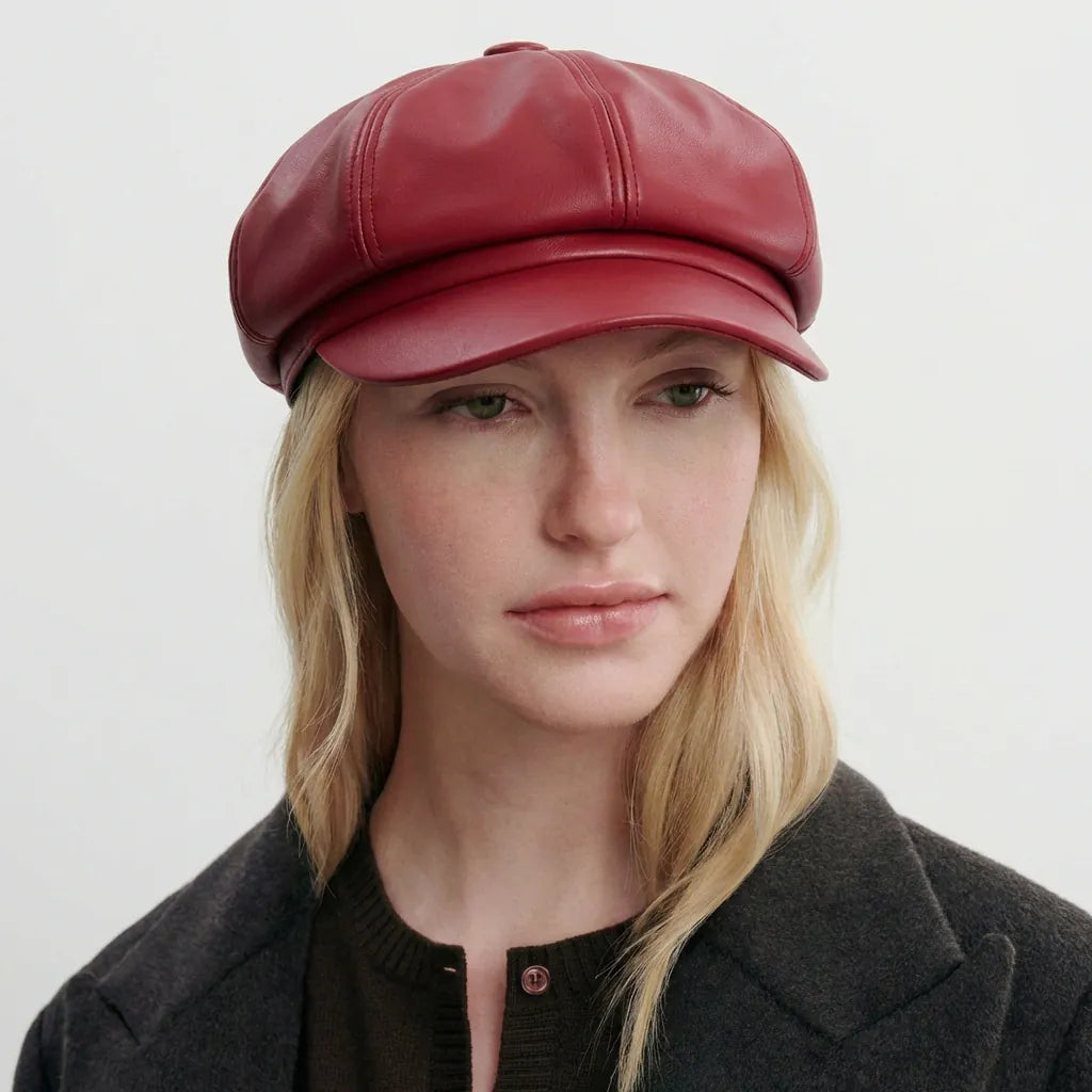 Women's Leather Gavroche Cap