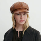 Women's Leather Gavroche Cap