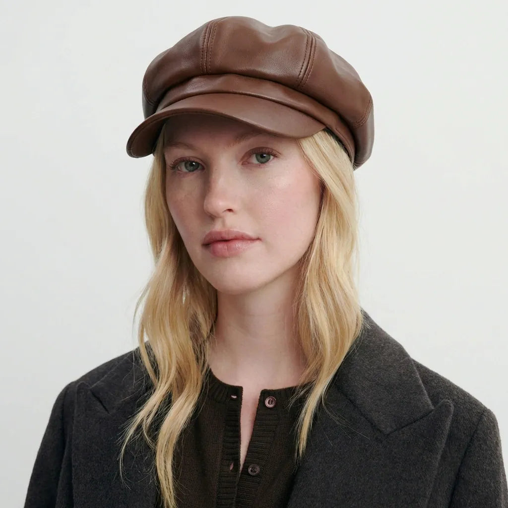 Women's Leather Gavroche Cap
