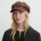 Women's Leather Gavroche Cap