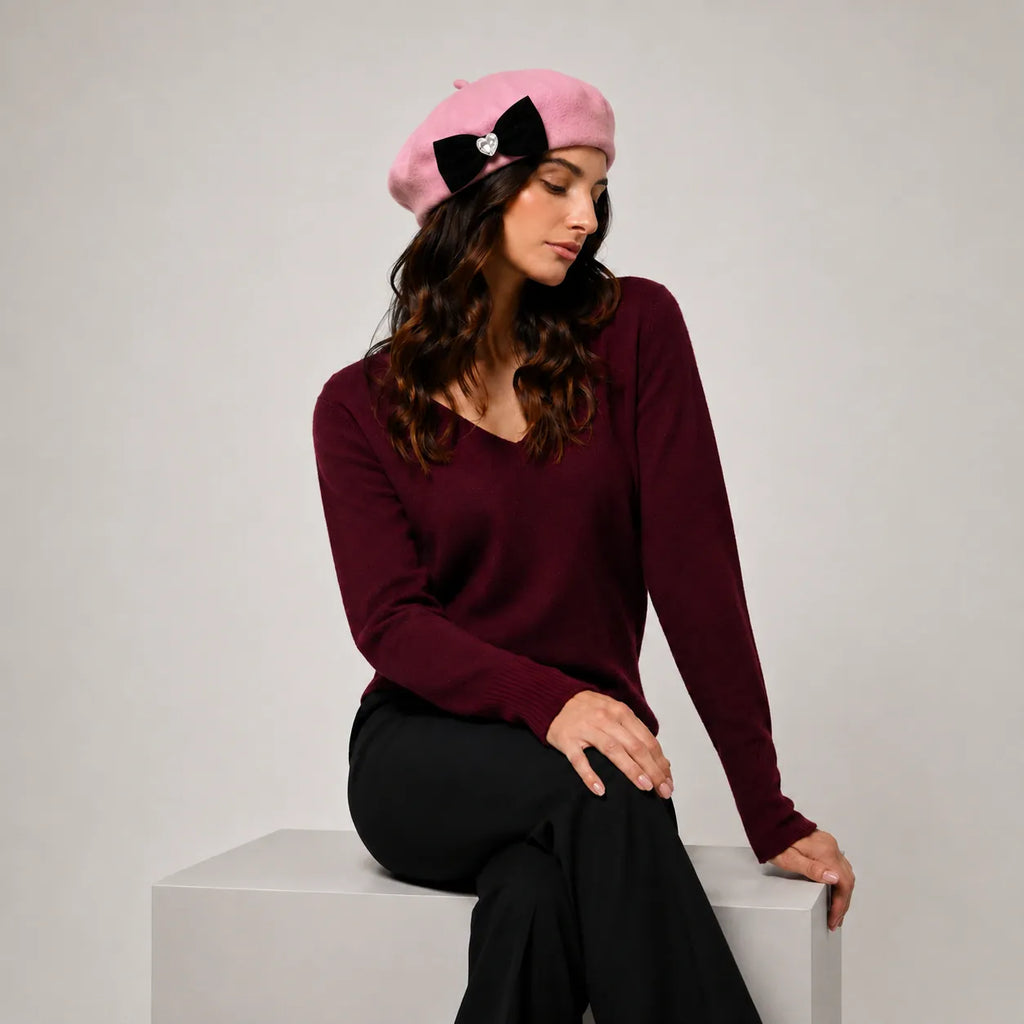 Beret with Bow Tie