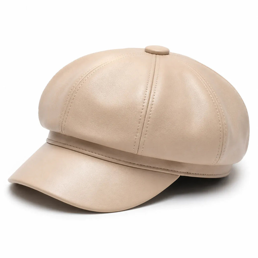Women's Leather Gavroche Cap
