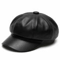 Women's Leather Beret Cap