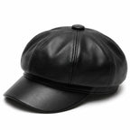 Women's Leather Gavroche Cap