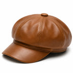 Women's Leather Gavroche Cap