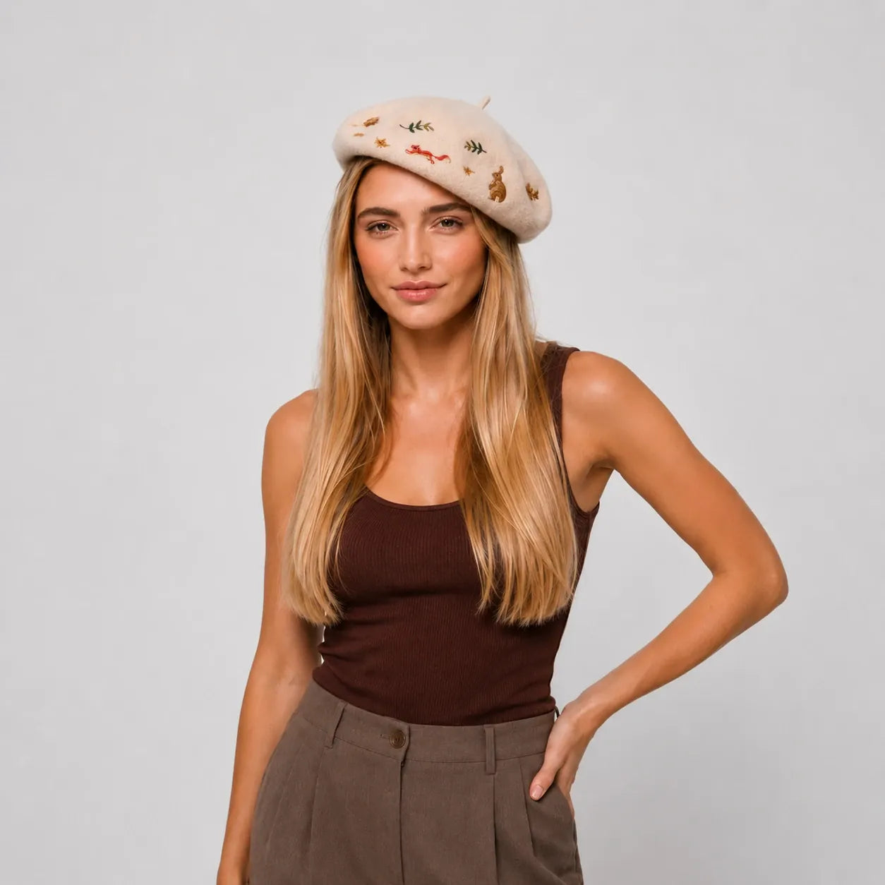 Women's Embroidered Beret