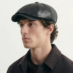 Men's Leather Gavroche Cap