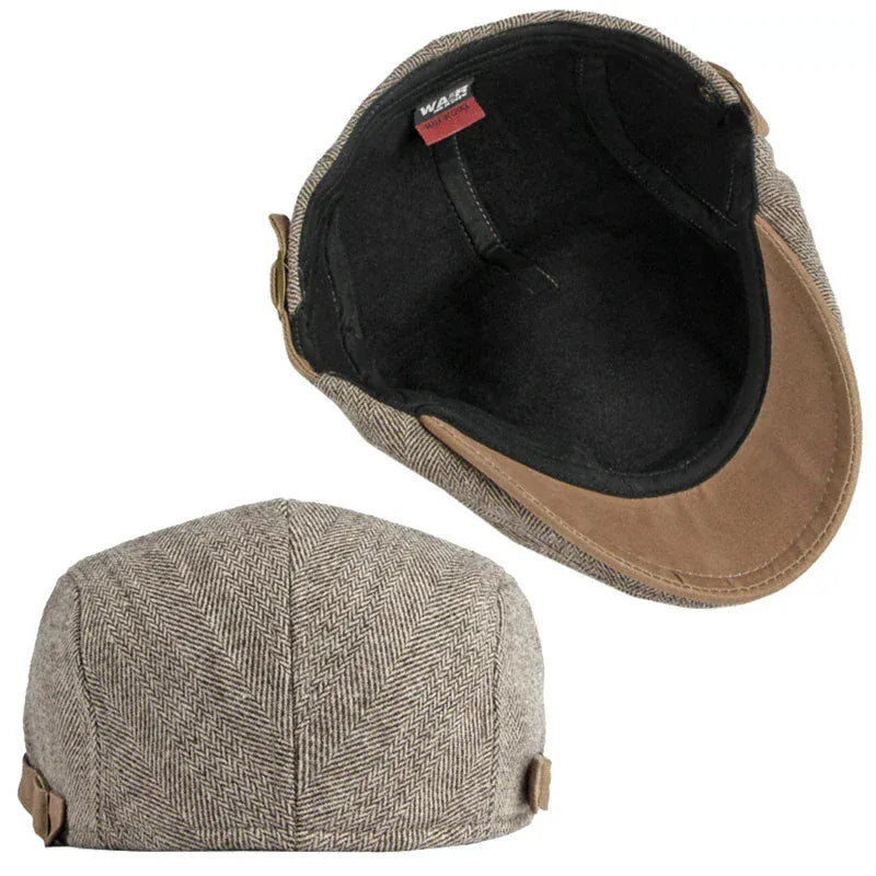 Chevron Beret with Adjustable Strap