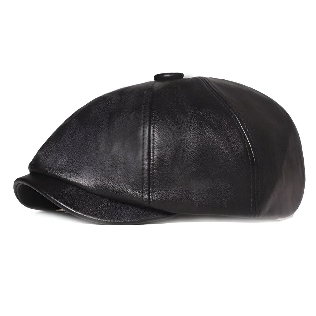 Men's Leather Gavroche Cap