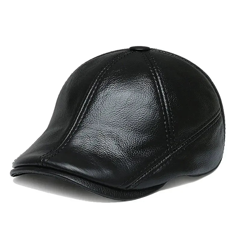 Leather Cap with Ear Flaps