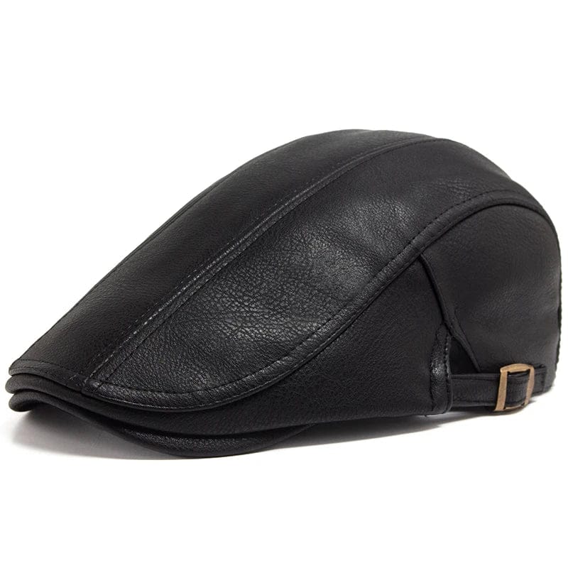 Men's Leather Beret Cap