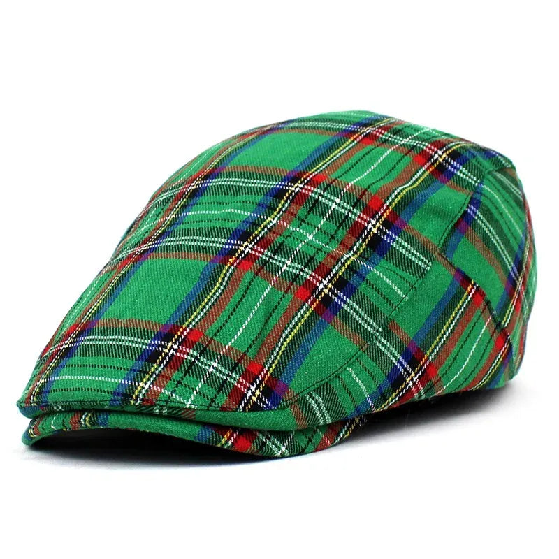 Men's Plaid Beret Cap