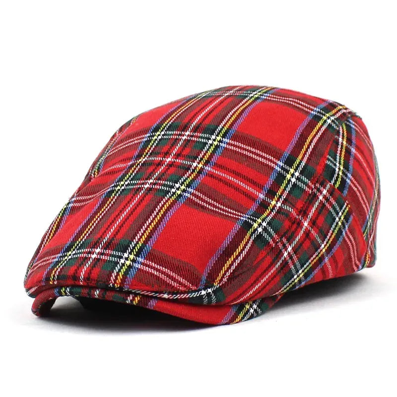 Men's Plaid Beret Cap