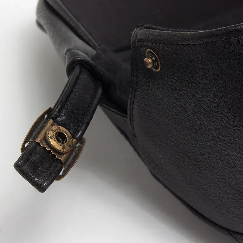 Men's Leather Beret Cap
