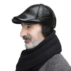 Leather Cap with Ear Flaps