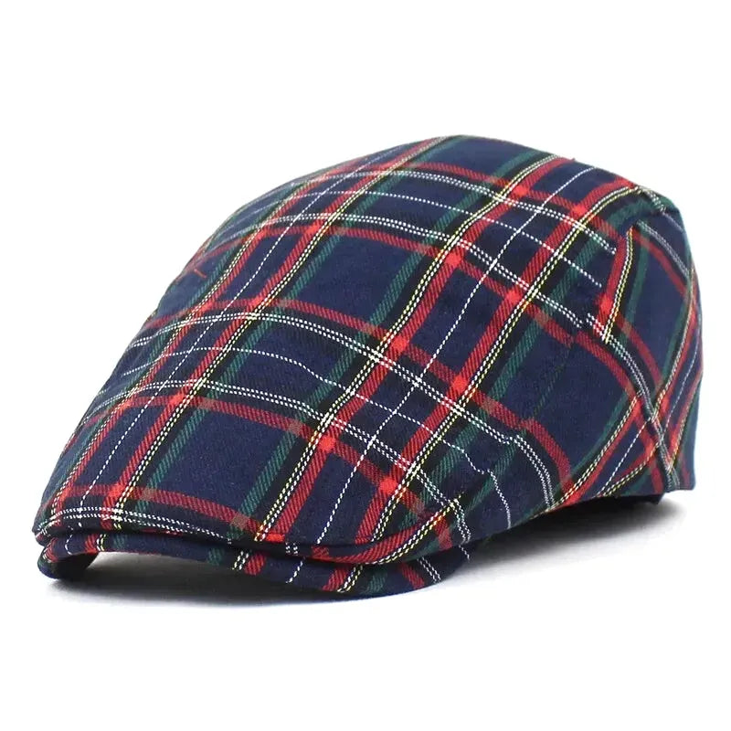 Men's Plaid Beret Cap