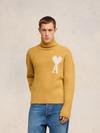 Ami Paris Off-White Ami de Coeur Funnel Neck Sweater