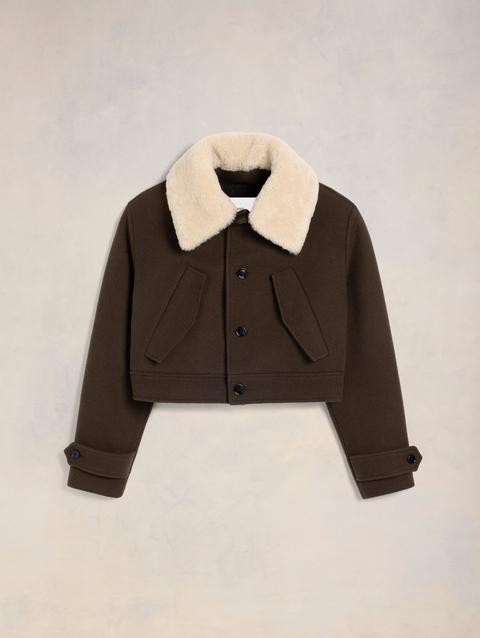 Ami Paris Short Shearling Collar Jacket