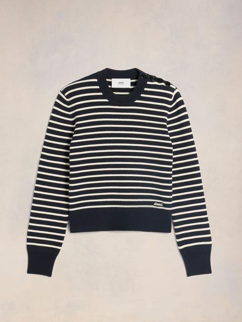 Ami Paris Striped Sailor Crew Neck Sweater