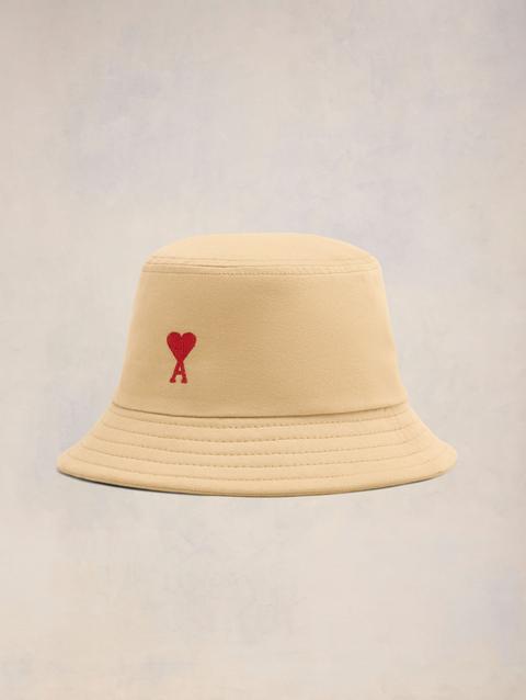 Ami Paris Red Ami de Coeur Embroidery Bucket Hat