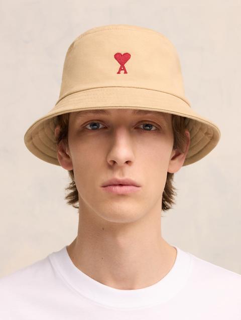 Ami Paris Red Ami de Coeur Embroidery Bucket Hat