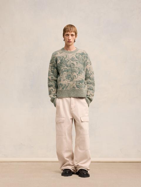 Ami Paris Alpaca Mohair Jacquard Crewneck