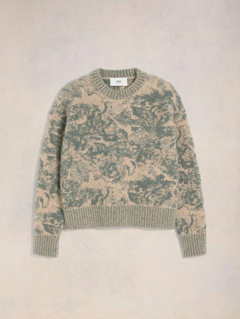 Ami Paris Alpaca Mohair Jacquard Crewneck