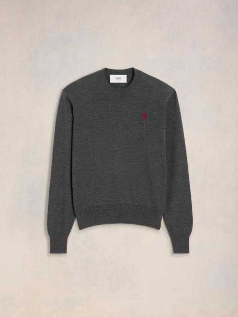 Ami Paris Red Ami de Coeur Crew Neck Sweater