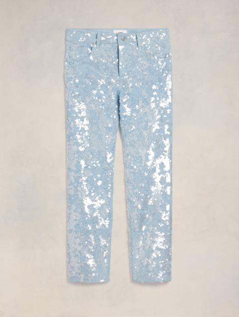 Ami Paris Embroidered Straight Fit Jeans