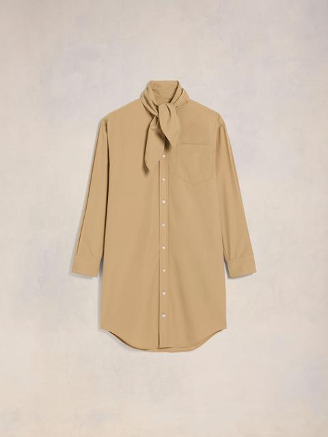 Ami Paris Scarf Collar Shirt Dress